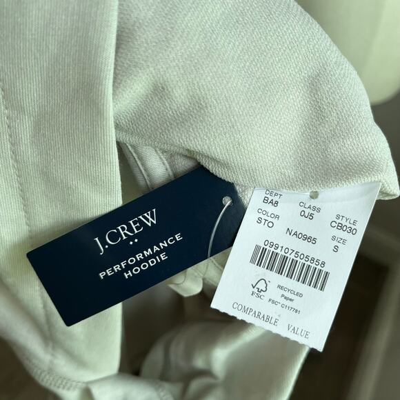 J. Crew Men's Performance Hoodie Cotton Blend Stoney Beige Size Small - Picture 4 of 7